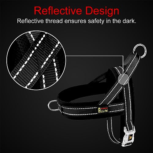 Plutus Pet No Pull Dog Harness with Breathable Mesh Padded, Adjustable Reflective Escape Proof Dog Harness, Quick Fit Dog Vest Harness for Small Medium Large Dogs(L, Beige)