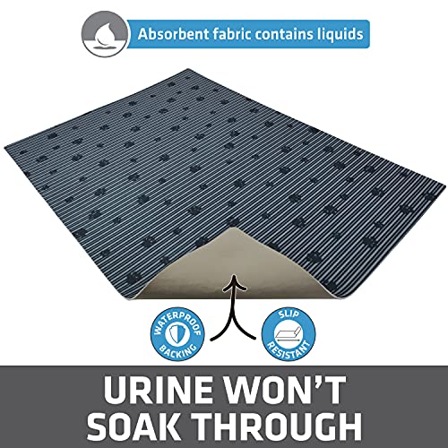 Drymate Cat Litter Box Mat, Litter Trapping Mat, Waterproof, Urine-Proof, Absorbent, Machine Washable, Soft on Paws, Contains Mess, Protects Floors, Kitten Supplies, Gray, 20x28
