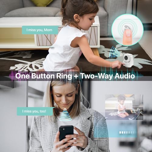 Jarnex 2K Indoor Pan Tilt 360 HD 2.4GHz WiFi Home Security Camera, Baby/Pet Monitors, 2 Way Audio, Smart Light Night, Bluetooth Fast Link, One Click Call, Local/Cloud Storage, Work with Alex/Google