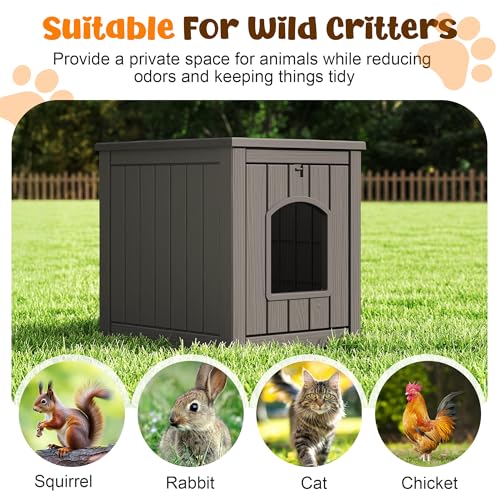 Fancyango Outdoor & Indoor Dog House for Weatherproof and Stylish Furniture, Dog House Outdoor Indoor, Multi - Use for Small and Medium Dogs (Deep Grey, 22.8" L × 17.7" W × 21.7" H)