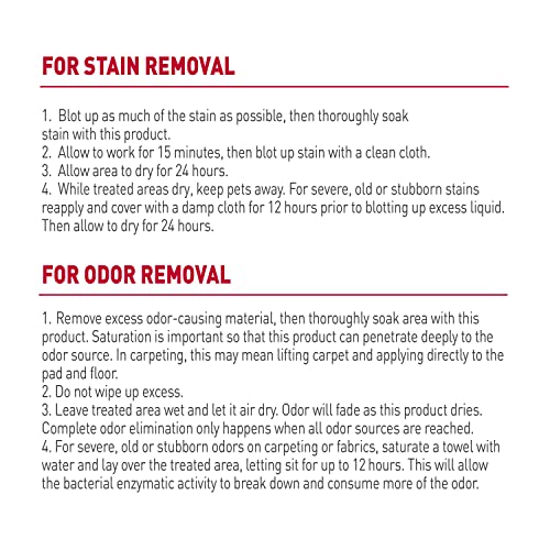 Nature’s Miracle Stain & Odor Remover, Tough on Dog Urine, Feces, Vomit, Drool and Other Organic Stains and Odors, 170 fl oz Refill
