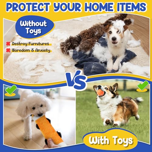 PatsFran Puppy Toys for Teething, 9 Pack Interactive Dog Toys for Small Dogs, Puppy Chew Toys for Boredom with Rope Toys, Treat Ball and Cute Squeaky Toys