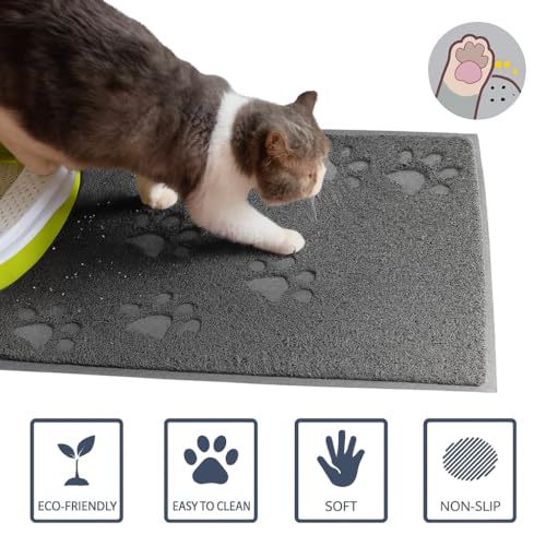 Bulk buys Cat Litter Mat. Traps Litter. Soft Non-Slip Surface. Easy to Clean. 11.5 x 15.75 in Gray Mat for Litter Box Area