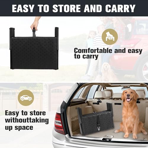 Dog Stairs for Car - Foldable Dog Ramps for Large Dogs with Non Slip Surface, Portable Dog Steps for Cars and SUV, Truck, Support Up to 200 Lbs