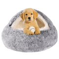 Hooded Dog Bed for Small Dogs, Nest Dog Beds, Washable Cute Cat Cave Bed, Cozy Nook Pet Bed for Dogs or Cats, Anti-Slip Puppy Bed Fits up to 22 lbs Pets(Grey, 20" x 20")