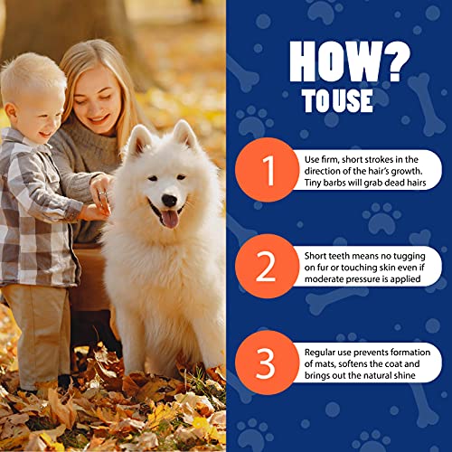 EasyGroomer Deshedding Brush for Dogs & Cats – Undercoat Grooming Tool for Short & Long Hair, Removes Loose Fur & Dirt, Reduces Shedding for Small & Large Pets, Purple