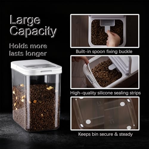 LivLab Mker Dog Food Storage Container - 6L/6KG/10LBS Pet Food Storage Containers With Lids & Scooper, BPA Free Airtight Storage Containers Store Dry Food For Kitchen Pantry