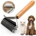 Poodoodle 2 in 1 Undercoat Rake for Dogs and Cats, Professional Grooming Brush Dematting & Shedding Comb to Remove Loose Hair, Matted Fur Efficiently, Perfect for Poodle, Doodle & All Long Haired Pets