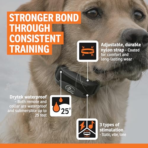SportDOG FieldTrainer 425X - Remote Trainer Designed for Off-Leash Control & Training - 500-Yard Range - Waterproof - Quick Charge-Collar with 21 Levels of Static, Tone, & Vibration