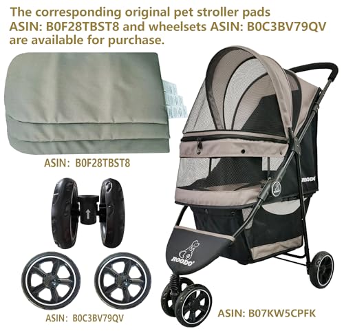 ROODO Escort 3 Wheel Dog Cat Pet Stroller for Small/Medium Dogs Cats Best Lightweight Foldable Portable Compact Jogger All Terrain Travel Pet Gear System Puppy Doggie Bunny Kitty Stroller(Grey)