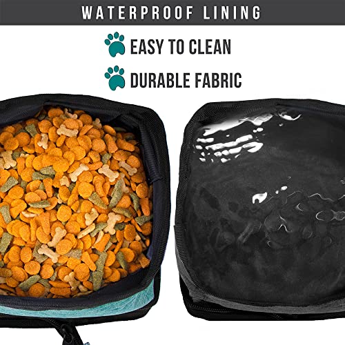 PetAmi Collapsible Dog Bowls 2 Pack, Food and Water Bowls Travel Set, Portable Pet Dish No Spill, Foldable Lightweight BPA Free Leakproof Bowls, Camping Hiking Walking Outdoor Gear Accessories, Blue