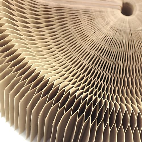 BobbyPet Cat Scratcher Lounge Bed - Collapsible Round Shape for Big Cat, Honeycomb Paper, 20 Inch