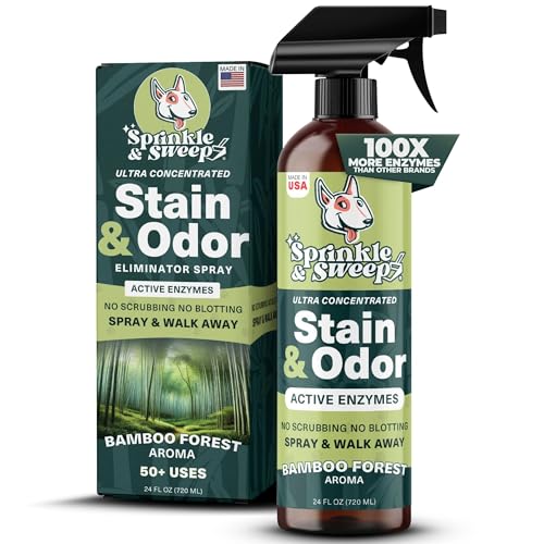 Sprinkle & Sweep: Pet Stain & Odor Enzyme Spray - 24oz - No Scrubbing Concentrated Formula, Dog & Cat Urine & Mess Destroyer, Carpet Spot Cleaning