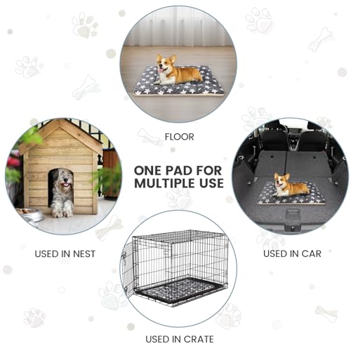 Dog Bed mat Pet mat Dog Box mat Machine Washable Grey (33x23x1.5in)