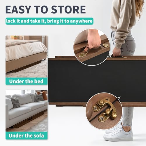 Dog Ramp for Couch, 5-Level Adjustable Wooden Pet Ramp for Bed & SUV, Adjustable Height 15.7"-23.6",Folding Non Slip Dog Ramps for Small Large Senior Dogs & Cats - Furniture Quality