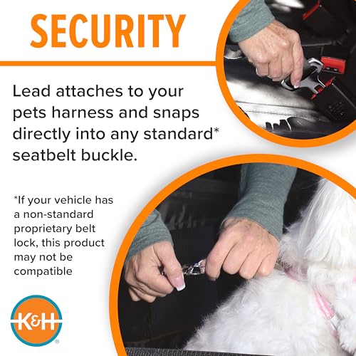 K&H Pet Products Buckle N Go Dog Car Seat for Large Dogs, Waterproof Fabric, Breathable Mesh Sides, Adjustable Seat Belt Leash, Carseat for Medium to Large Pets, Car Seat Cover - 21 X 19 X 19in