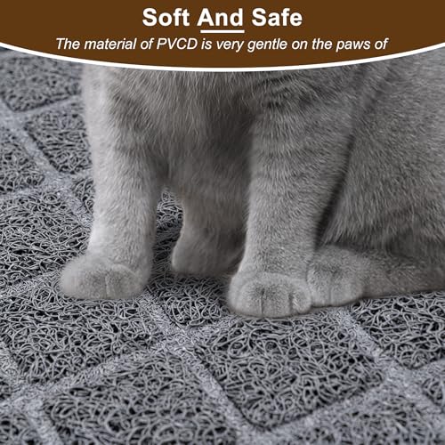 BOOMIBOO Cat Litter Mat Litter Box Mat，Litter Trapping Mat Premium Durable PVC Pad, 23 x 14 Inches, Easy to Clean，Non-Slip，Urine Waterproof