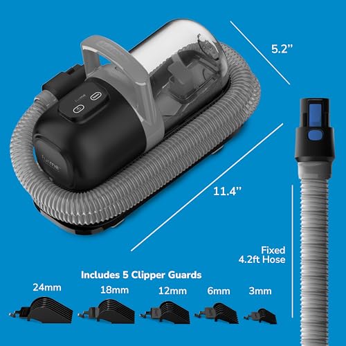 FurMe Original Pet Grooming Vacuum Kit - Cat & Dog Grooming Kit for Easy Pet Care at Home, Quiet & Safe Dog Hair Remover Machine with Brush, Clipper, Shedding & Cleaner Tools & 1L Canister