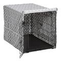 MidWest Homes for Pets Dog Crate Cover with Teflon Fabric Protector, Poly-Cotton Privacy Kennel Cover Fits Most 36-Inch Crates, Gray Designer Print, Washable, Reduces Barking