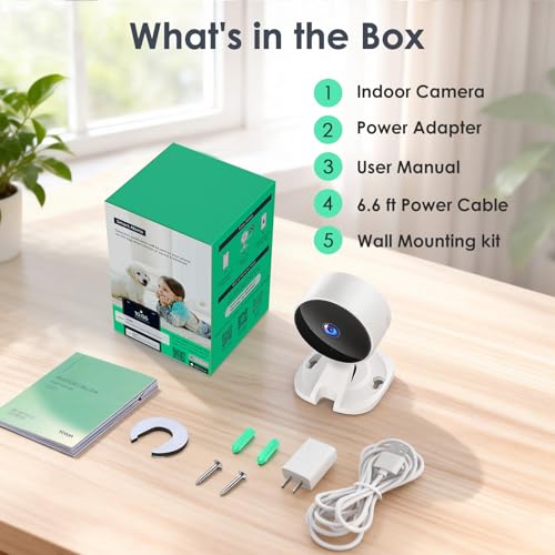 YOTON Indoor Security Camera 2.4GHz, Baby Monitor, Pet Camera, Dog Cam, Night Vision, 2-Way Audio, Motion Detection, Works w/Alexa, Subscription Free Local Storage or Optional Cloud