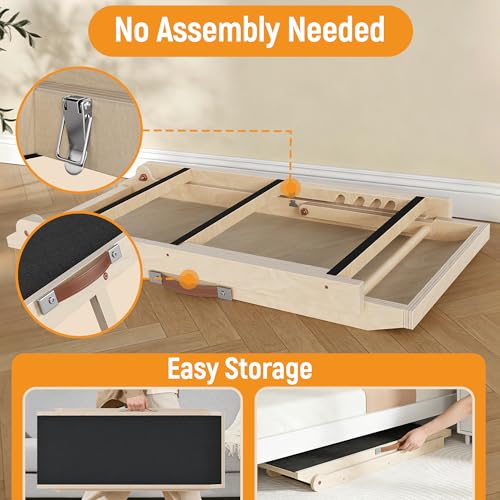 40" Dog Ramp for Couch & Low Bed – Extra Wide 16” Non-Slip Walking Surface, Load 200 lbs, Adjustable Pet Ramp with 4" Top Platform for Small Senior Dogs Dachshund Corgi – Dog Stairs Alternative