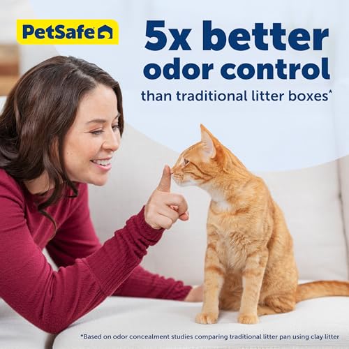 PetSafe ScoopFree Crystal Litter Tray Refills – Premium Blue Crystals, 6-Pack – Disposable Tray – Includes Leak Protection & Low Tracking Litter – Absorbs Odors on Contact