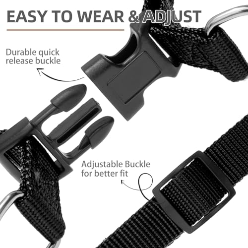 PUPTECK No Pull Dog Harness Soft Adjustable Basic Nylon Step in Puppy Vest Outdoor Walking with ID Tag