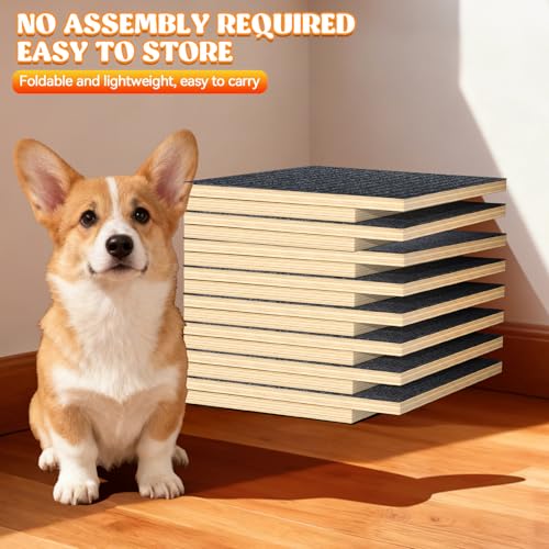 TNELTUEB 4 Pack Upgraded Dog Ramps for Stairs, Adjustable Stair ramp for Dogs,Portable Dog Stairs with Mat for Small Dogs and Cats, Non-Slip Pet Steps for Elderly or Injured Pets