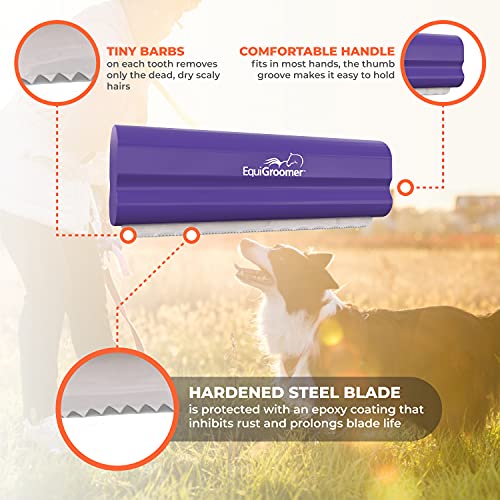 EasyGroomer Deshedding Brush for Dogs & Cats – Undercoat Grooming Tool for Short & Long Hair, Removes Loose Fur & Dirt, Reduces Shedding for Small & Large Pets, Purple