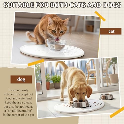 Stone Mat for Dog and Cat Water Bowls 12.6 x 11 Inch Absorbent Feeding Mat Christmas Pet Gift Quick Drying Tray for Pet Water Fountains Diatomaceous Earth Accessories for Messy Drinkers