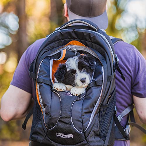 Kurgo G-Train Dog Carrier Backpack - Comfortable Travel Bag for Pets Up to 25 lbs - Waterproof Bottom - Multi-Compartment Pack - Dog Hiking Gear - Rugged Adventure Backpack - Navy Blue