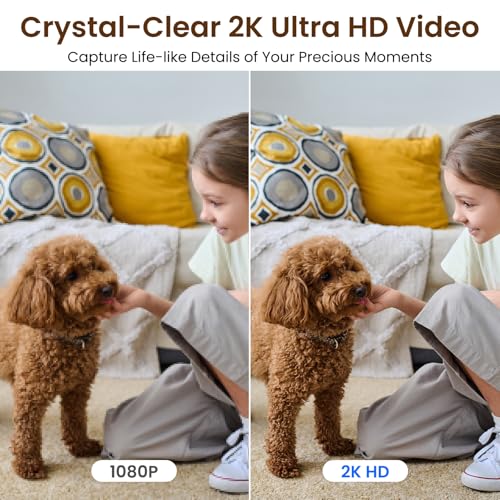 GALAYOU 2K Indoor Cameras for Home Security-Baby/Pet/Dog/Cat Monitor with Phone APP, Wi-Fi Camera with 360° PTZ, Wired Plug, Two-Way Talk Nanny Cam, Easy Set Up, 24/7 TF Card&Cloud Storage, G2 4Pack