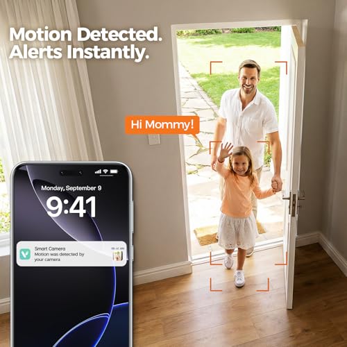 ZEEPORTE 2K Indoor Cameras for Home Security - Baby Monitor and Dog Pet Camera with Motion Detection, 2-Way Audio, Night Vision, Siren, Wired Security Camera - Works with Alexa and Google Home(2-Pack)
