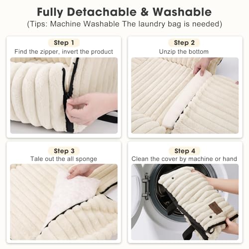 MIXJOY 6-in-1 Dog Car Seat for Small/Medium Dogs up to 25 lbs, Multi-Functional Dog Carrier for Car with Detachable Washable Cover, Pet Travel Bed with Clip-On Safety Leash, Beige
