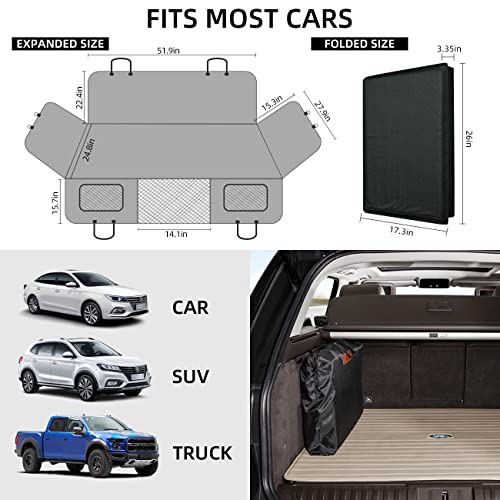 YJGF Back Seat Extender,Dog Seat Cover for Back Seat,Hard Bottom Car Seat Cover for Dogs,Dog Hammock for Car,Back Seat Pet Cover for Dogs(Black,for Car/SUV/Small Truck)