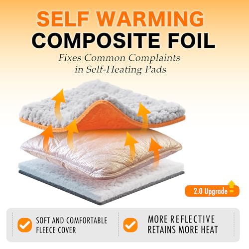 WanpeeGoo Self Warming Cat Bed, Heated Cat Bed, 2.0 Upgraded Thermal Foil Heating Pad, Plush Self-Heating Pet Mat for Crate, Floor, with Removable Washable Cover, Non-Slip, 15"x19"