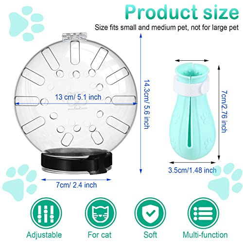 Cat Muzzle for Grooming Cat Adjustable Hood with Paw Covers, Kitten Breathable Anti Bite Muzzles Anti Scratch Boots Silicone Pussy Shoes Boots Kitten Paw Protector for Pet Bathing Shaving(Medium)