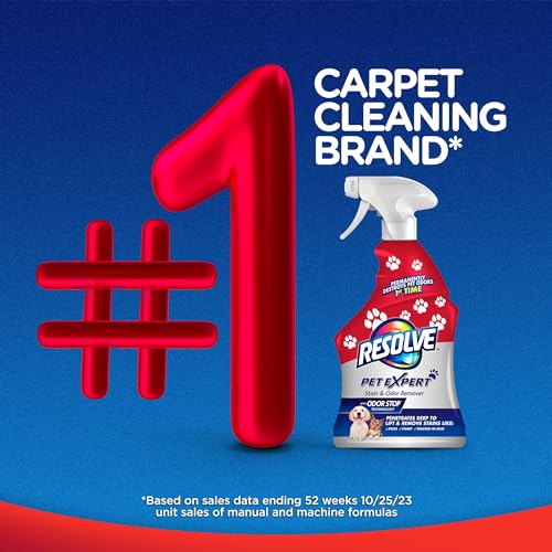 Resolve Pet Expert Stain and Odor Remover, Carpet Cleaner, Pet Stain and Odor Remover, Carpet & Upholstery Cleaner - Removes Stains and Odors, 22 oz