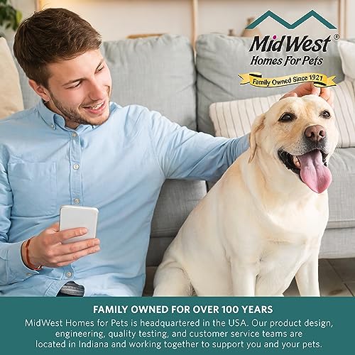 MidWest Homes for Pets 39-Inch High Walk-Thru Pressure Mounted Steel Dog Gate, Expands to 38 Inches Wide, Includes 3-inch Extensions, Textured Graphite
