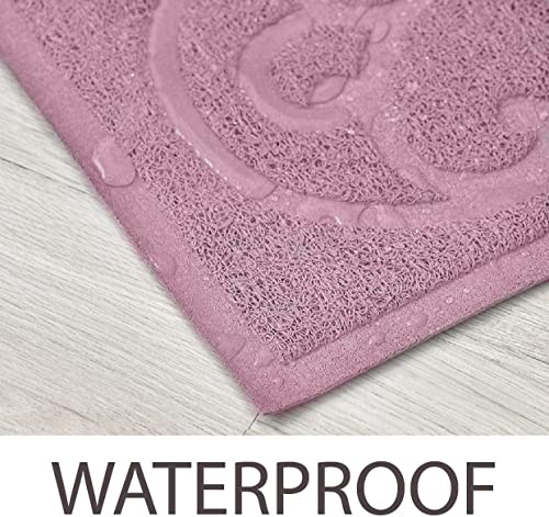 PetLike Cat Litter Box Mat, Thick Kitty Litter Trapping Mat, Durable,Waterproof &Washable with Non-Slip Backing, Soft on Kitty Paws and Easy to Clean, BPA Free