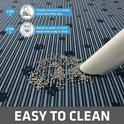 Drymate Cat Litter Box Mat, Litter Trapping Mat, Waterproof, Urine-Proof, Absorbent, Machine Washable, Soft on Paws, Contains Mess, Protects Floors, Kitten Supplies, Gray, 20x28