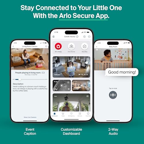 Arlo Essential Indoor Security Camera 2K (3rd Gen, 2025 Release) - Wired Plug-in Power, Person Recognition, Animal Detection, 1-Month Trial of Secure Plan, Automated Privacy Shield, 2 Cam, White