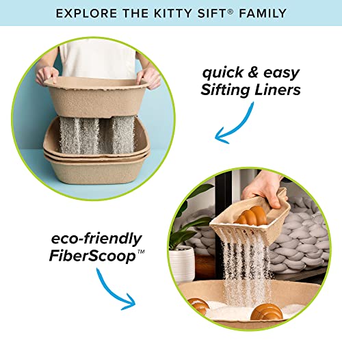Kitty Sift Disposable Cat Litter Box Large, 6 Count, Durable Portable for Travel and Home, Eco-Friendly Disposable Litter Box Controls Odor