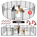 VISCOO Dog Playpen Outdoor, 16 Panels 40" High Metal Dog Fence with Gate, Pet Fence for Large/Small Dogs, Portable Dog Fence for RV Camping, Yard