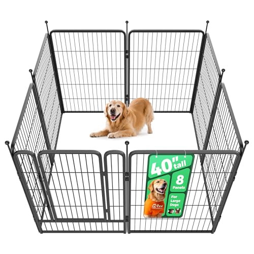 FXW Rollick Unleashed Dog Playpen for Indoor, Yard, RV Camping, 40 inch 8 Panels for Medium and Large Dogs, Black│Patented