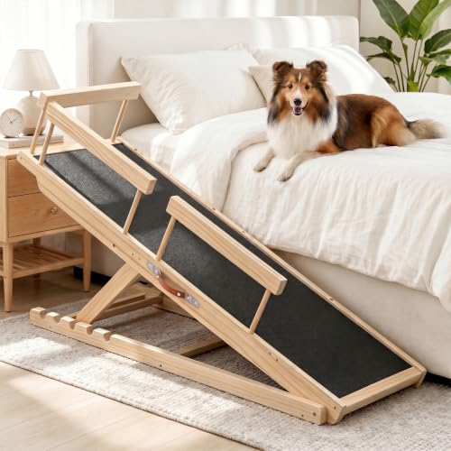 Dog Ramp for Bed and Couch 55" with Non-Slip Surface & Side Rails