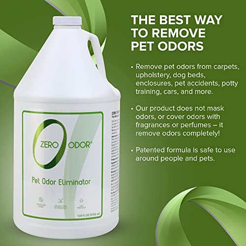 Zero Odor Pet Odor Eliminator, Air and Surface Odor Remover for Carpet, Furniture, and Pet Beds, Refill, 128 oz