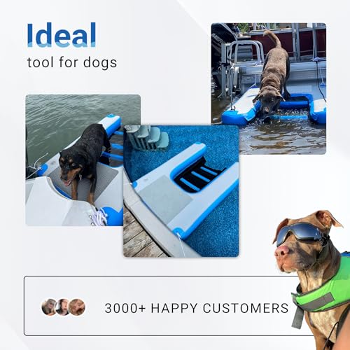 Toriexon Inflatable Water Ramp for Dogs 60" L x 40" W - Durable, Puncture-Resistant Surface Ensures Safe and Easy Access to Water for Dogs Up to 230 Pounds, Perfect for Pools, Lakes, and Beaches