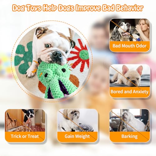 Fuufome Squeaky Plush Dog Toys, Soft Fabric Toys for Puppy, Small and Medium Dogs, Interactive Daily Companionship Training Reward Birthday Gift