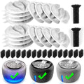 Kastty Cat Water Fountain Filter Replacement, 3.5L Cat Water Filter Made of Activated Carbon and PP Cotton,16 Pet Water Fountain Filter 16 Pack Replacement Pump with 2 Sound-absorbing Cotton(L04)